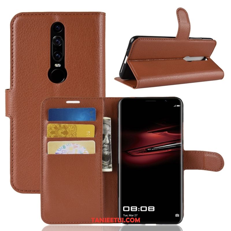 Etui Huawei Mate Rs Telefon Komórkowy Karta Ochraniacz, Futerał Huawei Mate Rs Skórzany Futerał Litchi Wzór Braun