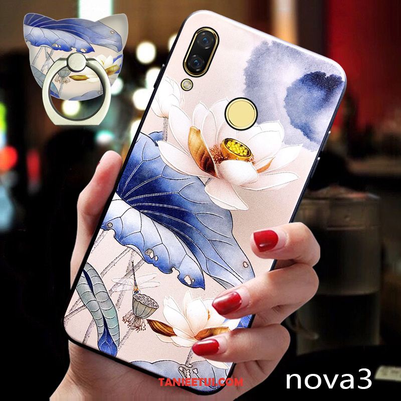 Etui Huawei Nova 3 Wspornik Klamra Osobowość, Futerał Huawei Nova 3 Niebieski Ring Anti-fall