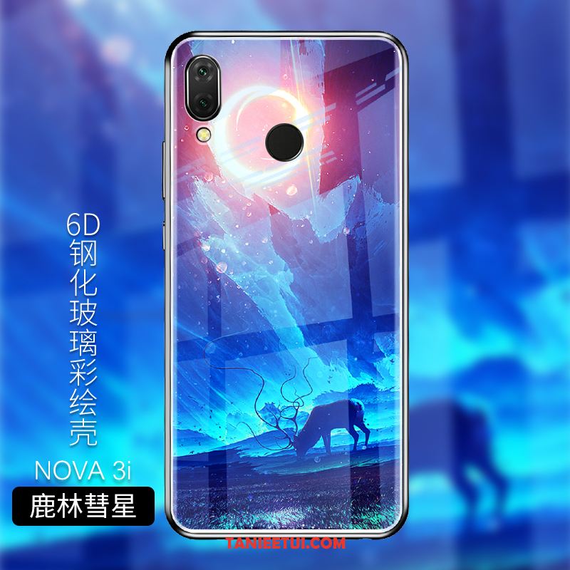 Etui Huawei Nova 3i Silikonowe Szkło Hartowane Miękki, Pokrowce Huawei Nova 3i Niebieski Telefon Komórkowy Dostosowane