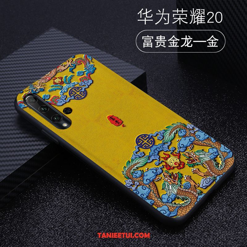 Etui Huawei Nova 5t Vintage Żółty Wisiorek, Obudowa Huawei Nova 5t Ring Kreatywne Zielony