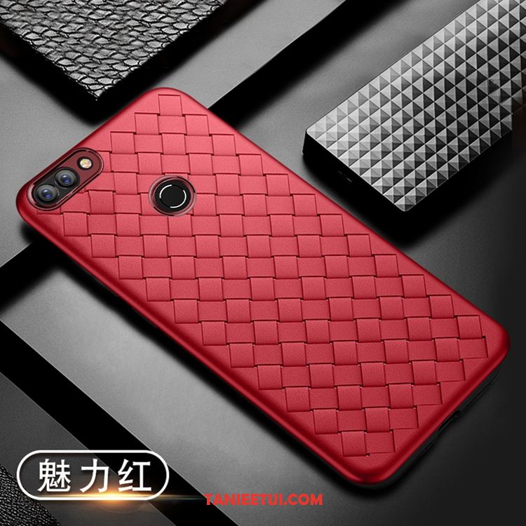 Etui Huawei P Smart Skórzany Futerał Czerwony Przeplatane, Futerał Huawei P Smart Telefon Komórkowy Chłodzenie