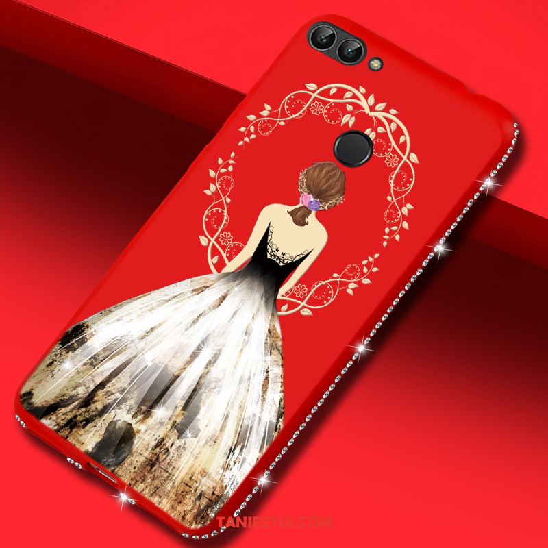 Etui Huawei P Smart Telefon Komórkowy Rhinestone Kreskówka, Futerał Huawei P Smart Czerwony