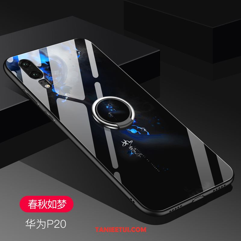 Etui Huawei P20 Czarny Telefon Komórkowy Szkło, Futerał Huawei P20 Magnetyzm Miękki Czerwony Netto