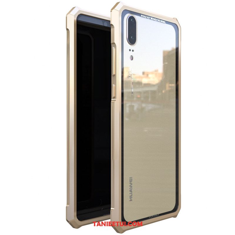 Etui Huawei P20 Metal Kreatywne Szkło, Obudowa Huawei P20 Moda Cienkie Złoto