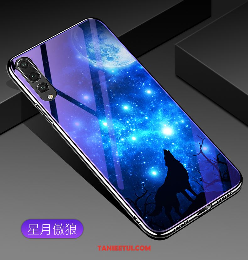 Etui Huawei P20 Pro Moda Filmy Fioletowy, Futerał Huawei P20 Pro Telefon Komórkowy Szkło Hartowane Niebieski