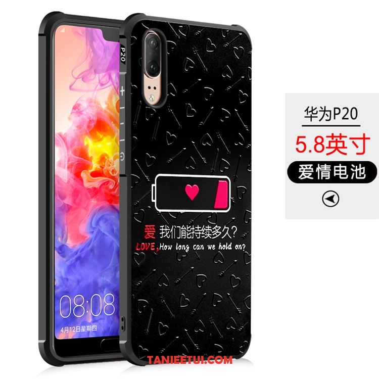 Etui Huawei P20 Relief Telefon Komórkowy All Inclusive, Pokrowce Huawei P20 Balon Anti-fall Czarny