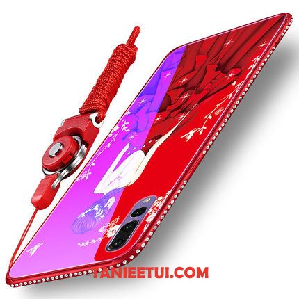 Etui Huawei P20 Rhinestone Telefon Komórkowy Silikonowe, Obudowa Huawei P20 Szkło All Inclusive Czerwony