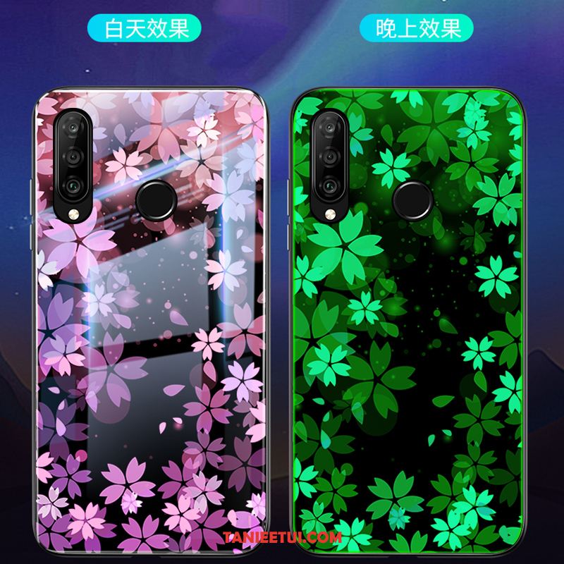 Etui Huawei P30 Lite Świecące Ochraniacz Sakura, Futerał Huawei P30 Lite Moda Różowe Czerwony Netto