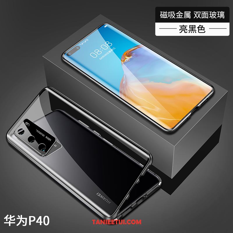 Etui Huawei P40 Czerwony Netto Tendencja Magnetyzm, Pokrowce Huawei P40 Anti-fall Ochraniacz Czarny