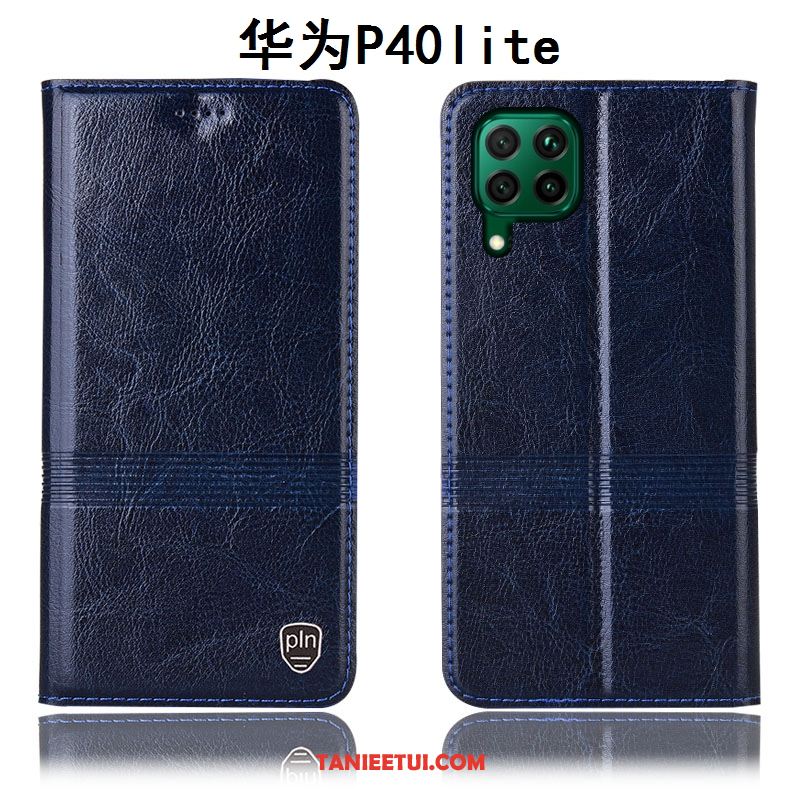 Etui Huawei P40 Lite Skórzany Futerał Niebieski Anti-fall, Obudowa Huawei P40 Lite Ochraniacz All Inclusive Telefon Komórkowy