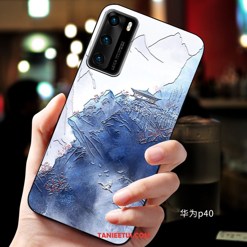 Etui Huawei P40 Miękki Telefon Komórkowy Relief, Obudowa Huawei P40 Niebieski Ochraniacz