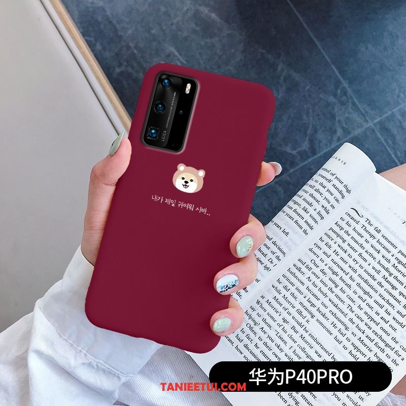 Etui Huawei P40 Pro Zakochani Proste Silikonowe, Obudowa Huawei P40 Pro Anti-fall Czerwony Ochraniacz