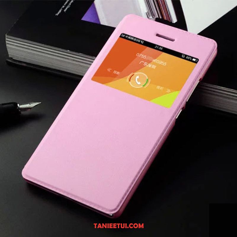 Etui Huawei Y6 2018 Ochraniacz Telefon Komórkowy Skórzany Futerał, Futerał Huawei Y6 2018 Otwórz Okno Różowe