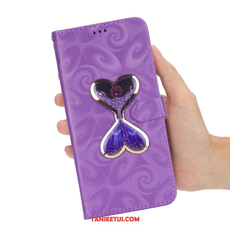 Etui Huawei Y6 2018 Proszek Skórzany Futerał Miłość, Futerał Huawei Y6 2018 Purpurowy Nowy Osobowość