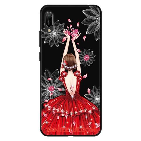 Etui Huawei Y6 2019 Koronka Gazy Czarny, Futerał Huawei Y6 2019 Kreskówka Ochraniacz Miękki