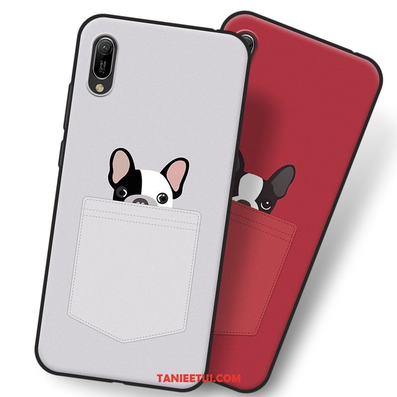 Etui Huawei Y6 2019 Miękki Kreskówka Szary, Pokrowce Huawei Y6 2019 Wiszące Ozdoby Telefon Komórkowy