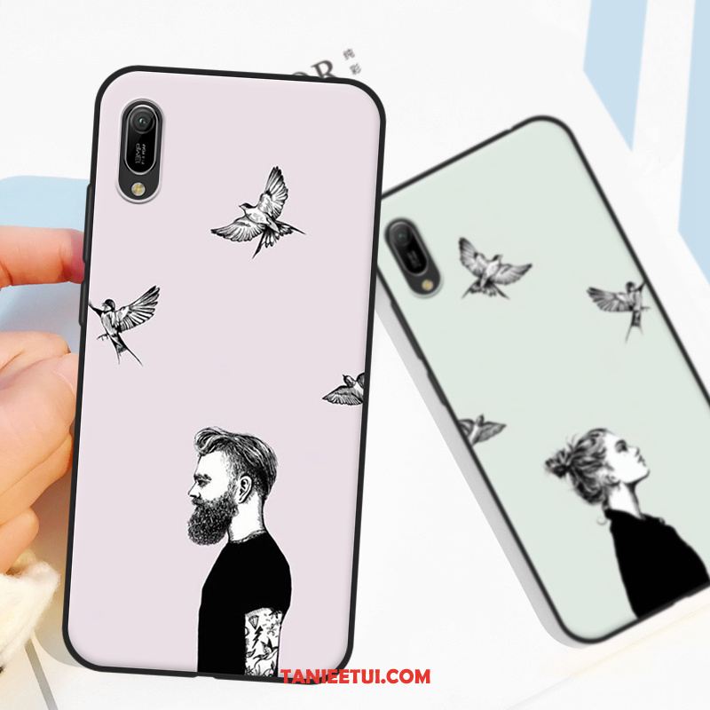 Etui Huawei Y6 2019 Różowe Proste Tendencja, Futerał Huawei Y6 2019 Silikonowe Modna Marka Czerwony Netto