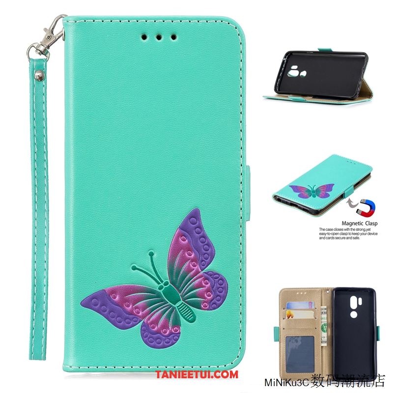 Etui Lg G7 Thinq All Inclusive Tendencja Zielony, Pokrowce Lg G7 Thinq Cienka Motyl Skórzany Futerał