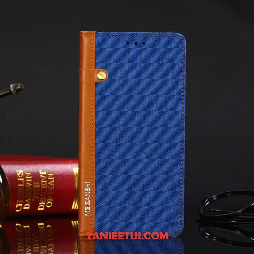 Etui Moto E5 Telefon Komórkowy Portfel Niebieski, Obudowa Moto E5 Biznes Ochraniacz Skórzany Futerał