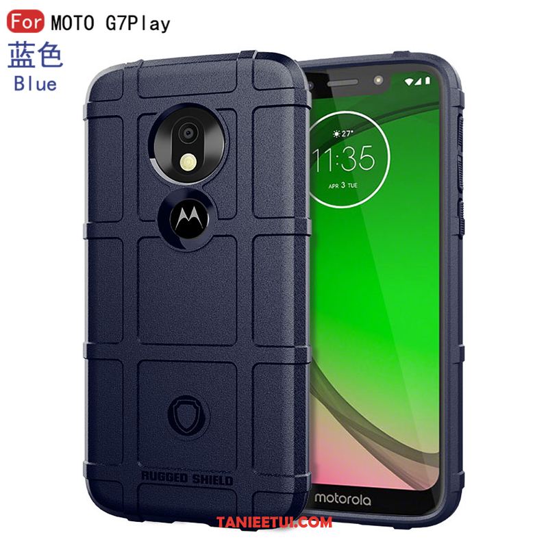 Etui Moto G7 Play Silikonowe Nowy Anti-fall, Pokrowce Moto G7 Play Ciemno Niebieski Telefon Komórkowy Obrzeża