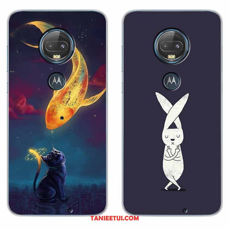 Etui Moto G7 Plus Moda Telefon Komórkowy Ciemno Niebieski, Futerał Moto G7 Plus Ochraniacz Vintage Chiński Styl