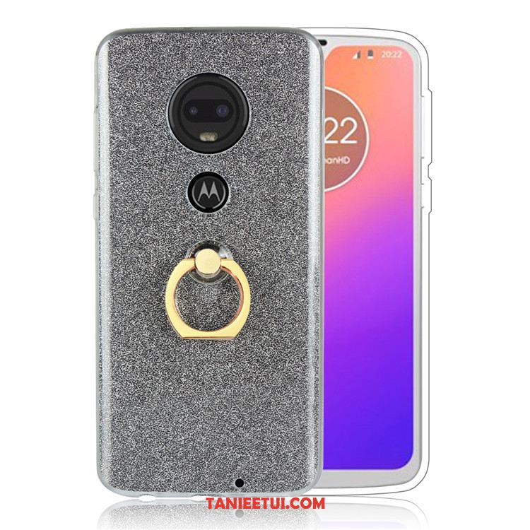 Etui Moto G7 Plus Proszek Proste Czarny, Pokrowce Moto G7 Plus Ochraniacz Telefon Komórkowy Ring