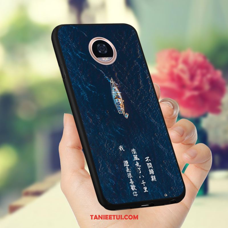 Etui Moto Z2 Play Niebieski Telefon Komórkowy Silikonowe, Obudowa Moto Z2 Play Miękki Nubuku Anti-fall