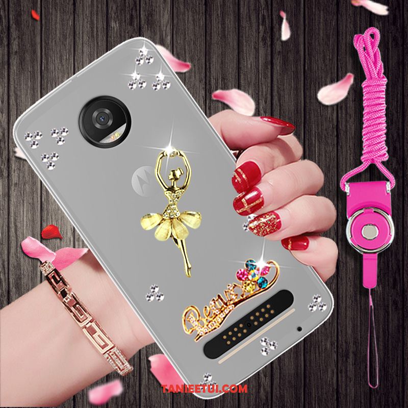 Etui Moto Z3 Play Miękki Rhinestone Kreatywne, Futerał Moto Z3 Play Ochraniacz Szary Osobowość