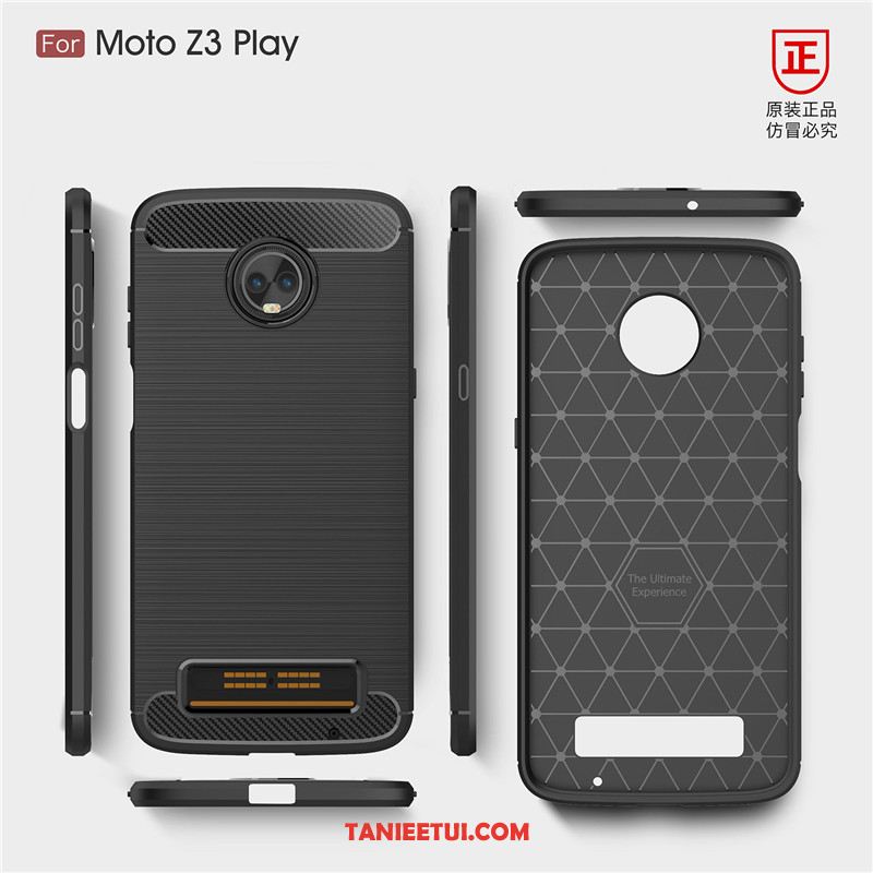 Etui Moto Z3 Play Proste Anti-fall Nubuku, Obudowa Moto Z3 Play Biznes Silikonowe Etui Ochraniacz