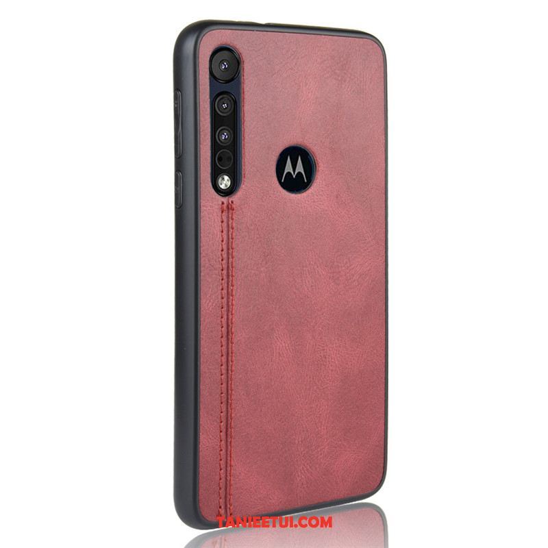 Etui Motorola One Macro Telefon Komórkowy Ochraniacz Bydło, Futerał Motorola One Macro Trudno Czerwony Wzór