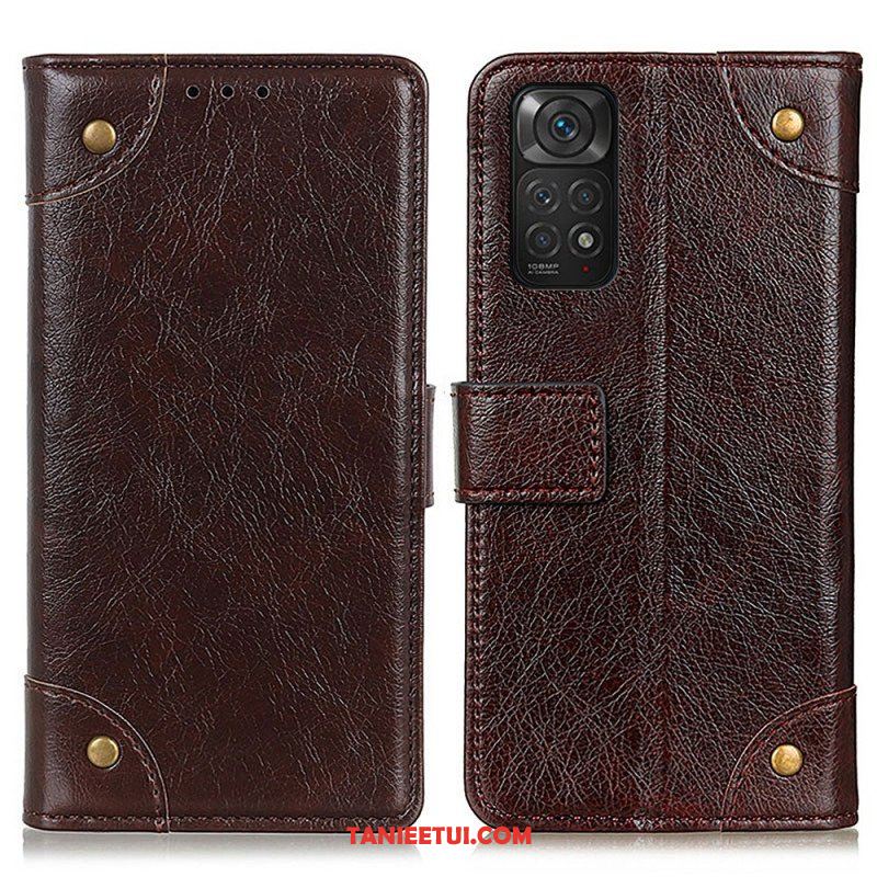 Etui Na Telefon Pokrowce do Xiaomi Redmi Note 11 / 11S Nity W Stylu Vintage Ze Skóry Nappa