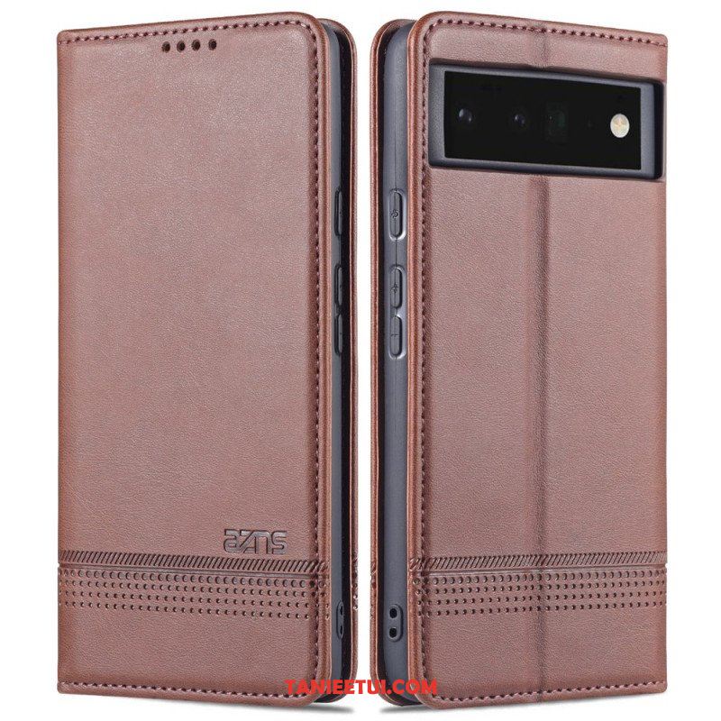 Etui Na Telefon do Google Pixel 6 Pro Etui Folio Stylizacja Skóry Azns