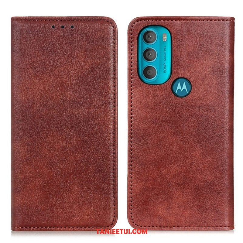 Etui Na Telefon do Moto G71 5G Etui Folio Teksturowana Dwoina Skóry