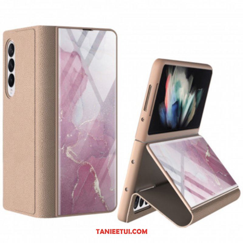 Etui Na Telefon do Samsung Galaxy Z Fold 3 5G Etui Folio Marmurowe Szkło Hartowane Gkk