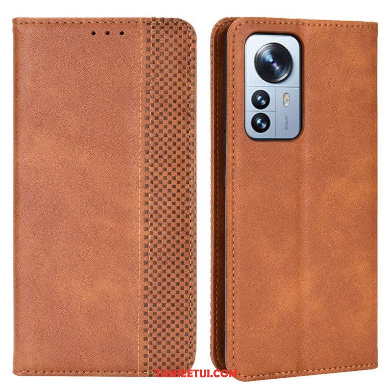 Etui Na Telefon do Xiaomi 12 Pro Etui Folio Stylizowany Efekt Skóry W Stylu Vintage