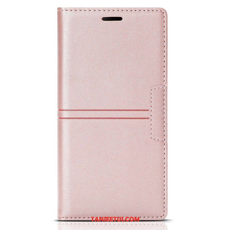 Etui Na Telefon do iPhone 13 Pro Max Etui Folio Stylowe Skórzane Przeszycia Magnetyczne Zapięcie