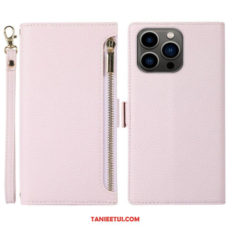 Etui Na Telefon do iPhone 14 Pro Max Etui Folio Przednia Kieszeń I Smycz