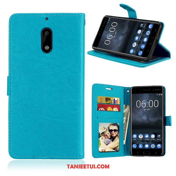 Etui Nokia 6 Portfel Niebieski Telefon Komórkowy, Pokrowce Nokia 6 Silikonowe Miękki Ochraniacz