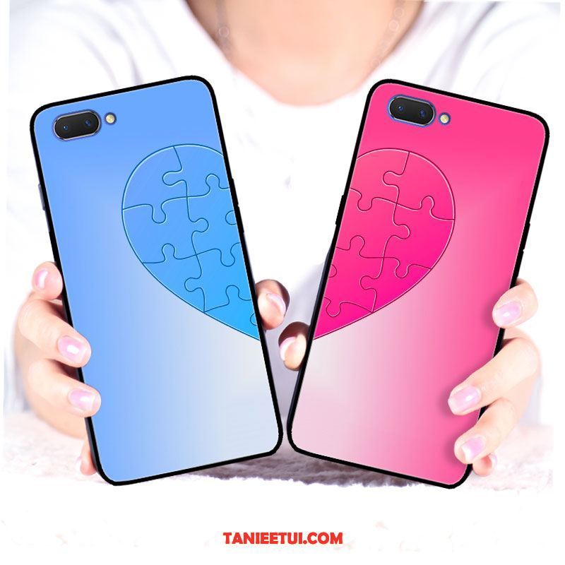 Etui Oppo A3s Kreatywne Zakochani Anti-fall, Futerał Oppo A3s Czerwony Netto Tendencja Lustro