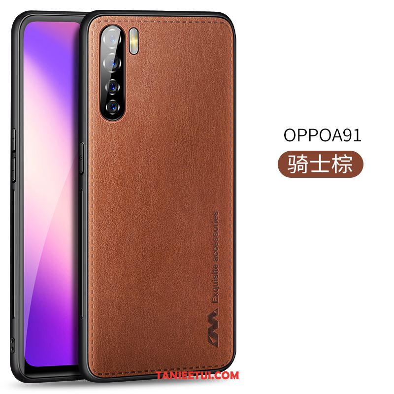 Etui Oppo A91 Proste Ochraniacz Skórzany Futerał, Obudowa Oppo A91 Czarny Telefon Komórkowy Magnetyzm Braun