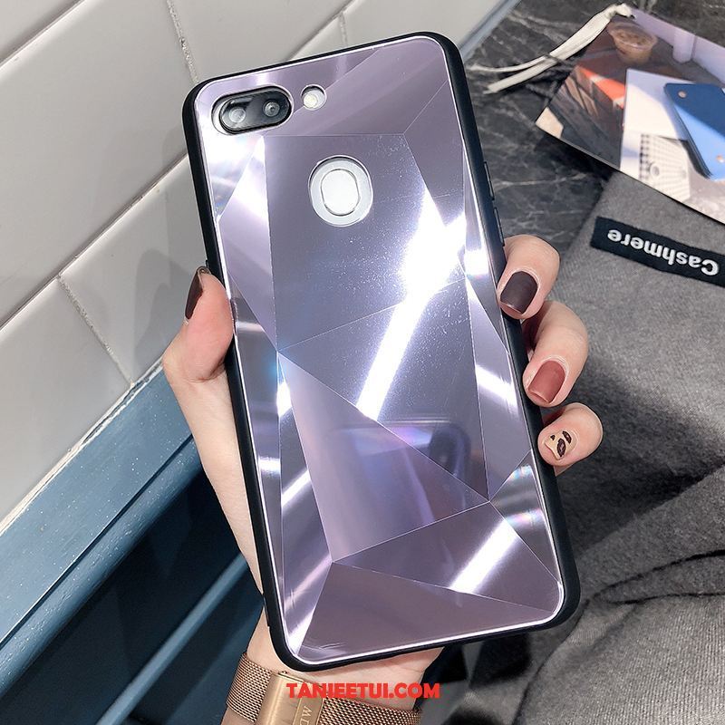 Etui Oppo R15 Pro Miękki Szkło Purpurowy, Pokrowce Oppo R15 Pro Kreatywne Nowy Lustro