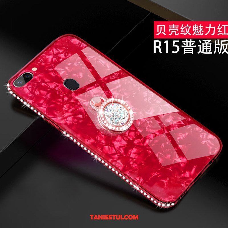 Etui Oppo R15 Wspornik All Inclusive Czerwony, Pokrowce Oppo R15 Telefon Komórkowy Anti-fall Rhinestone