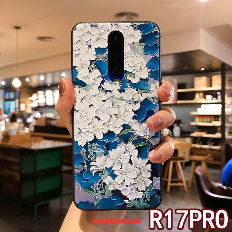 Etui Oppo R17 Pro Ochraniacz Anti-fall Osobowość, Pokrowce Oppo R17 Pro Kwiatowa Kreatywne Niebieski