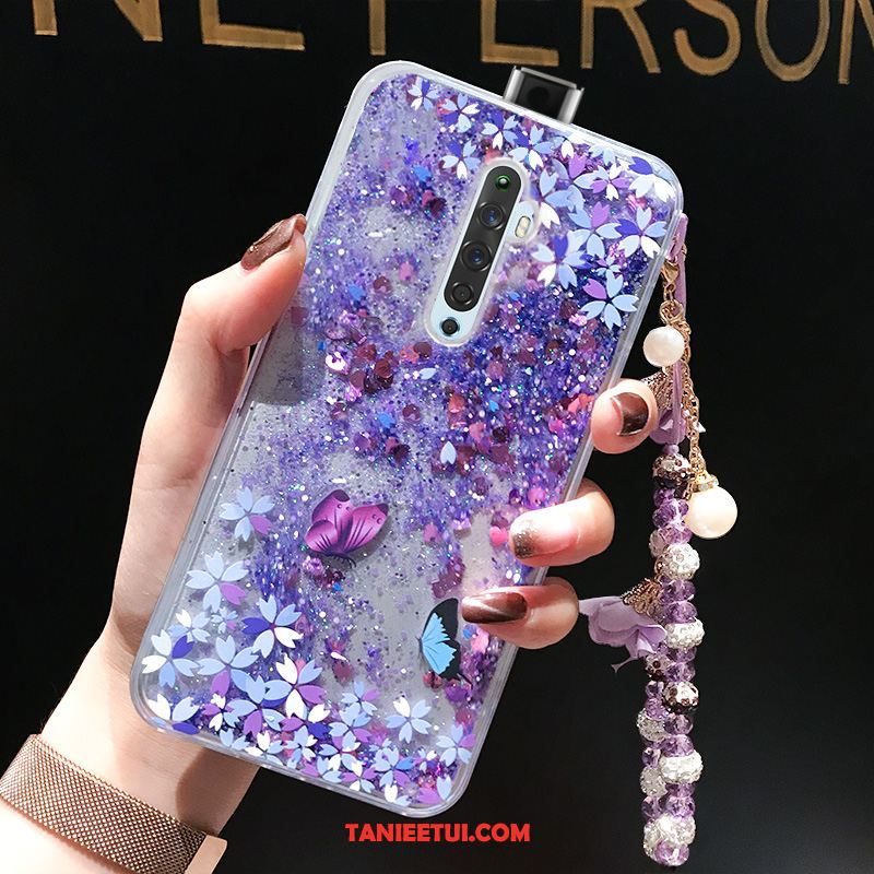 Etui Oppo Reno 2 Z Kwiaty Liquid Fioletowy, Pokrowce Oppo Reno 2 Z Kwiaty Motyla Quicksand Telefon Komórkowy