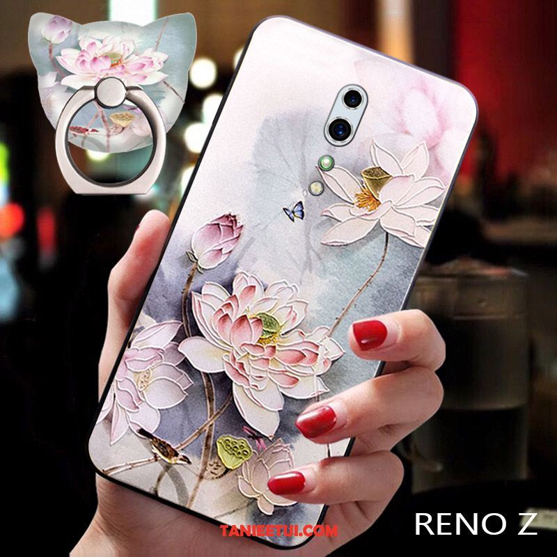 Etui Oppo Reno Z Miękki Chiński Styl Modna Marka, Obudowa Oppo Reno Z All Inclusive Telefon Komórkowy Kwiat Śliwy