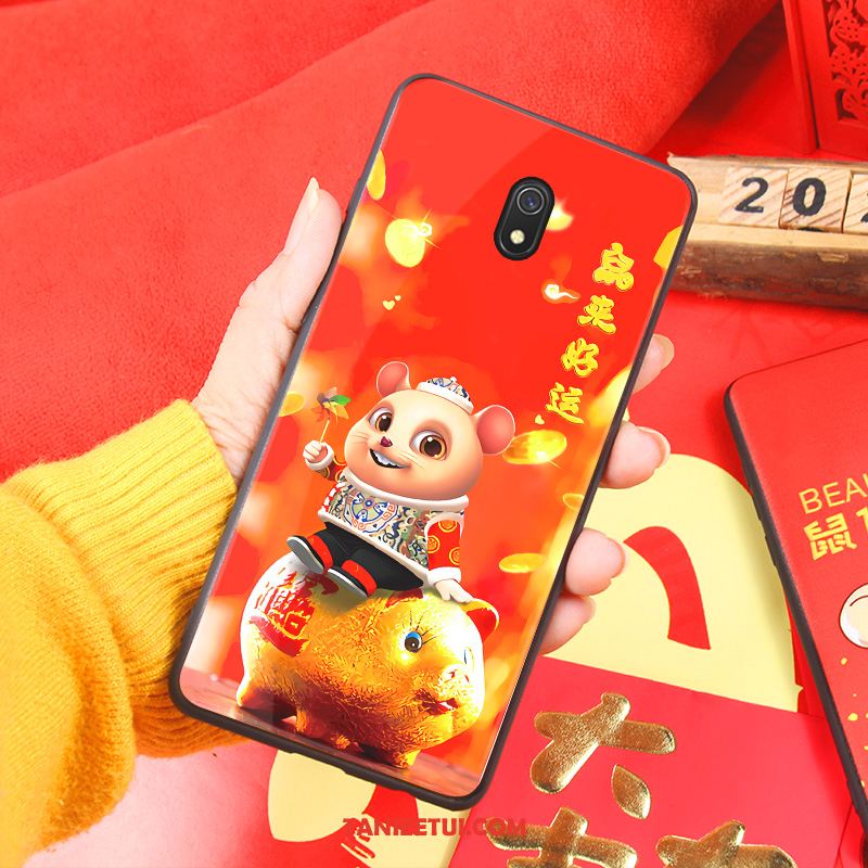 Etui Redmi 8a Silikonowe Wspornik Mały, Pokrowce Redmi 8a Anti-fall Nowy Szkło Hartowane Beige