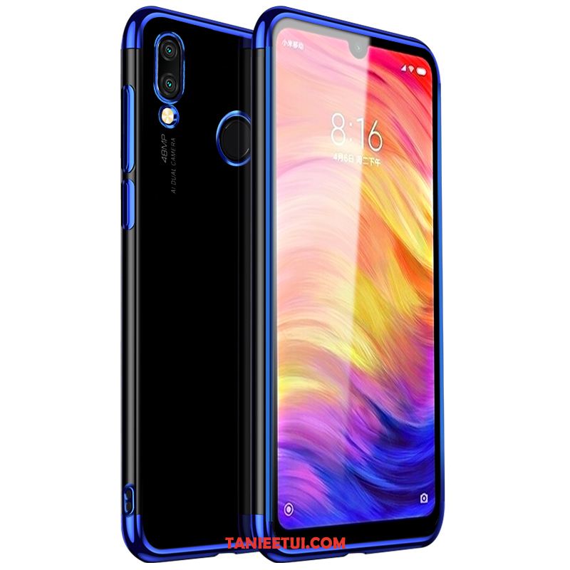 Etui Redmi Note 7 Anti-fall Niebieski Przezroczysty, Futerał Redmi Note 7 Silikonowe Czerwony Ochraniacz Beige