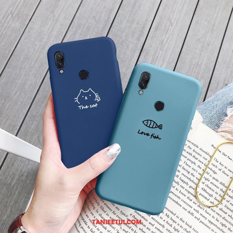 Etui Redmi Note 7 Kotek Anti-fall Ochraniacz, Obudowa Redmi Note 7 Kreatywne Nowy Niebieski Beige