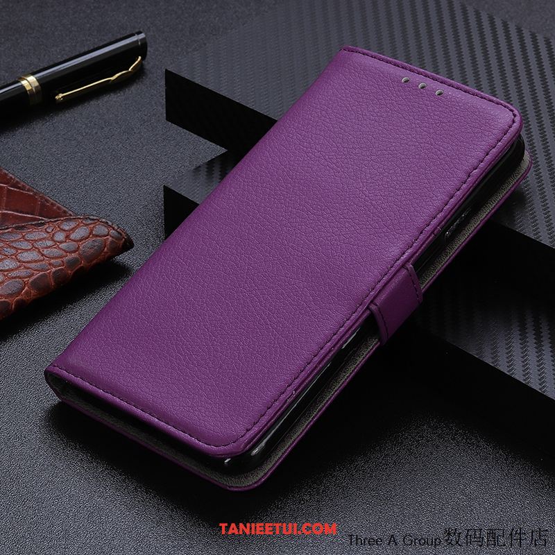 Etui Redmi Note 9 Pro Proste Karta Purpurowy, Obudowa Redmi Note 9 Pro Biznes Czerwony Mały Beige