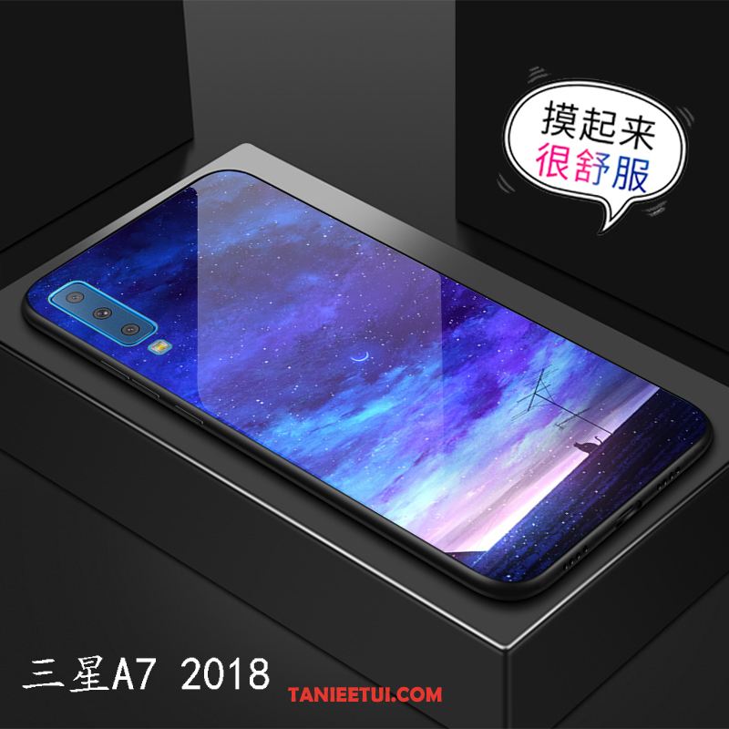 Etui Samsung Galaxy A7 2018 Gwiaździsty Modna Marka Gwiazda, Futerał Samsung Galaxy A7 2018 Lustro Szkło Anti-fall